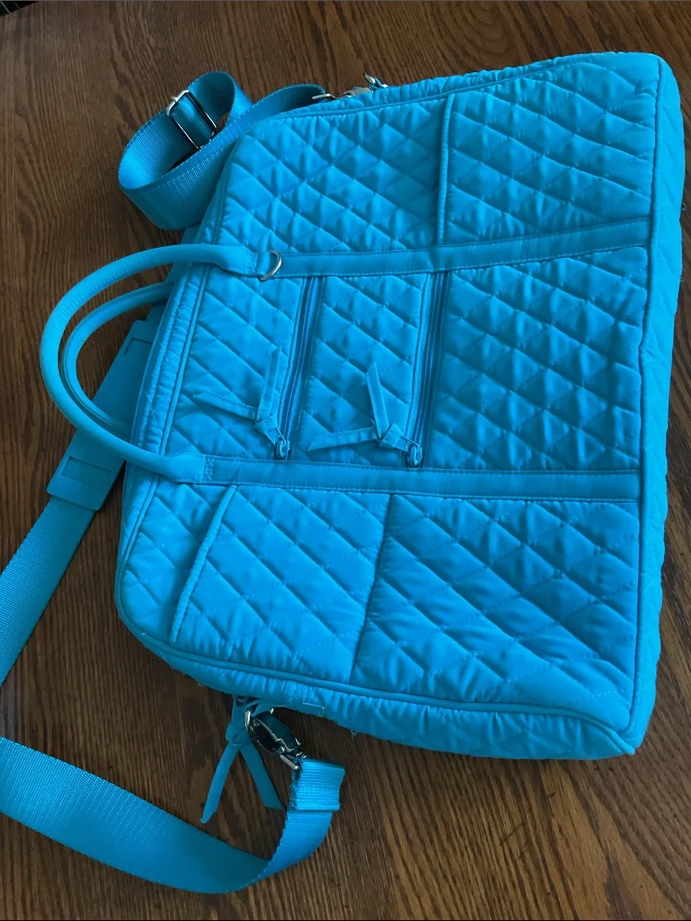 Vera Bradley Quilted Turquoise Laptop Tote